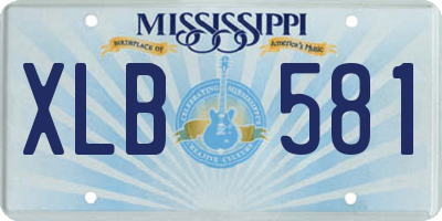 MS license plate XLB581