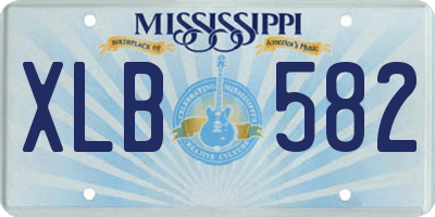 MS license plate XLB582