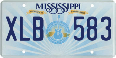MS license plate XLB583