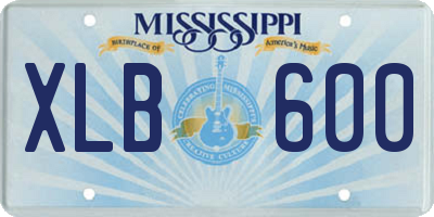 MS license plate XLB600