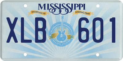 MS license plate XLB601