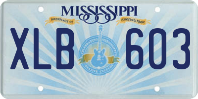 MS license plate XLB603
