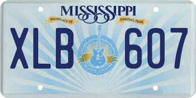 MS license plate XLB607
