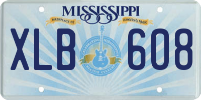 MS license plate XLB608