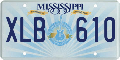 MS license plate XLB610