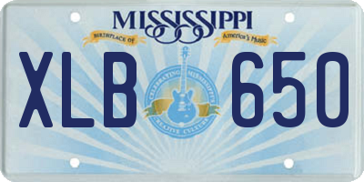 MS license plate XLB650