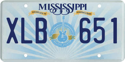 MS license plate XLB651