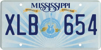 MS license plate XLB654