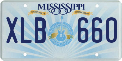 MS license plate XLB660