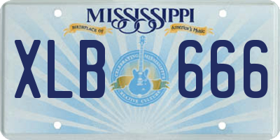 MS license plate XLB666