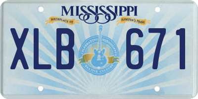 MS license plate XLB671