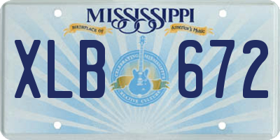 MS license plate XLB672