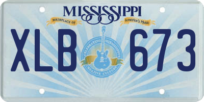 MS license plate XLB673