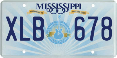 MS license plate XLB678