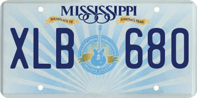 MS license plate XLB680