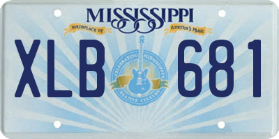 MS license plate XLB681