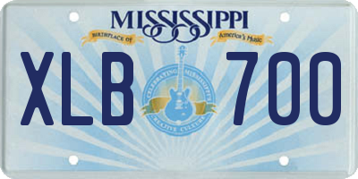MS license plate XLB700
