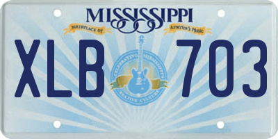 MS license plate XLB703