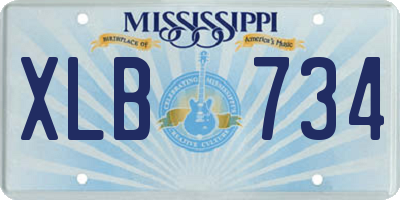 MS license plate XLB734