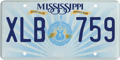 MS license plate XLB759