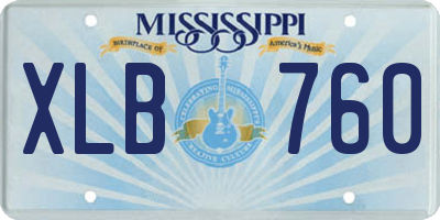 MS license plate XLB760
