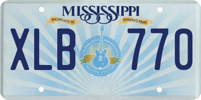 MS license plate XLB770