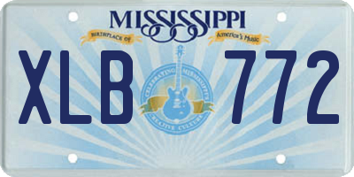 MS license plate XLB772