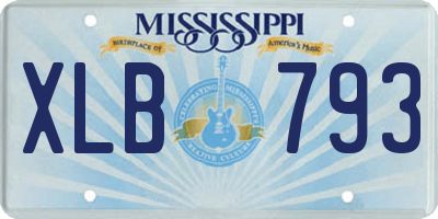 MS license plate XLB793