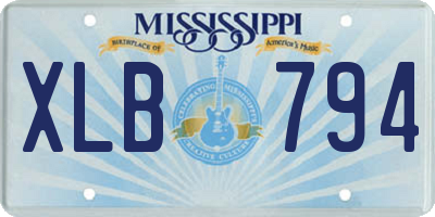 MS license plate XLB794