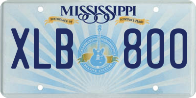 MS license plate XLB800