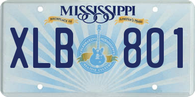 MS license plate XLB801