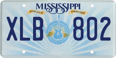 MS license plate XLB802