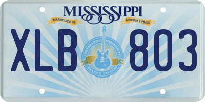 MS license plate XLB803