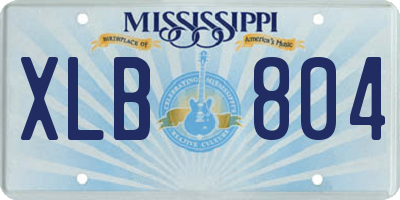 MS license plate XLB804