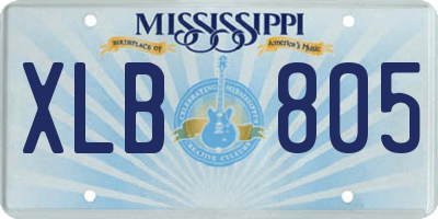 MS license plate XLB805