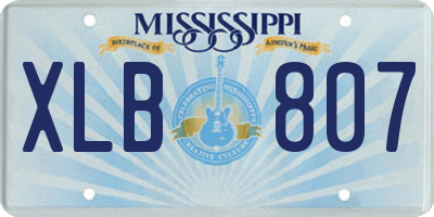 MS license plate XLB807