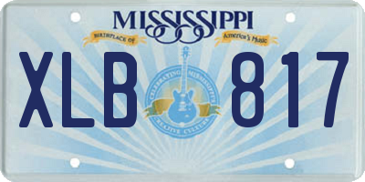 MS license plate XLB817