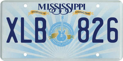 MS license plate XLB826