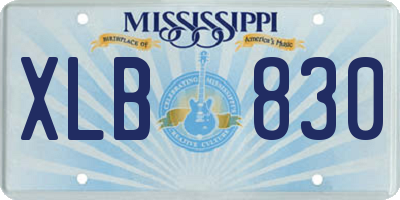 MS license plate XLB830