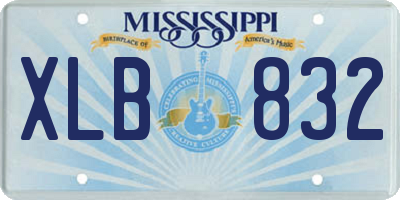 MS license plate XLB832