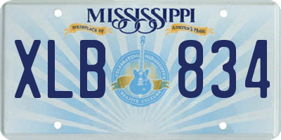 MS license plate XLB834