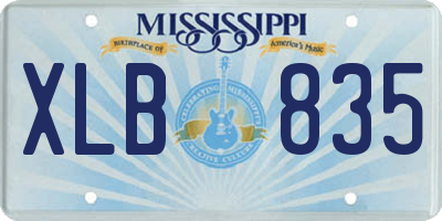 MS license plate XLB835