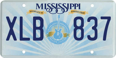 MS license plate XLB837