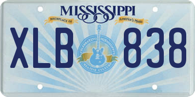 MS license plate XLB838