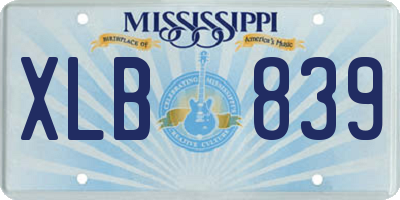 MS license plate XLB839