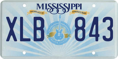 MS license plate XLB843