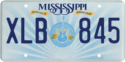 MS license plate XLB845
