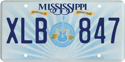 MS license plate XLB847