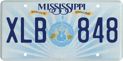 MS license plate XLB848