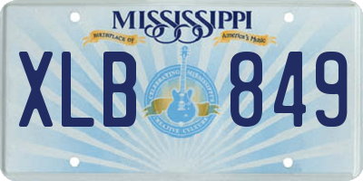 MS license plate XLB849
